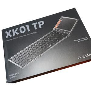ProtoArc Foldable Wireless Keyboard with Touchpad, Portable, Black XK01 TP - NEW